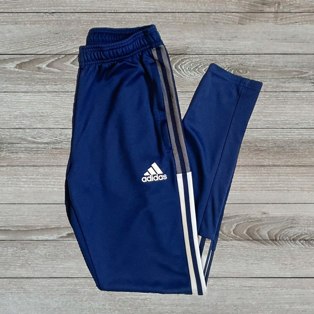 Adidas Men’s Athletic Pants. Size Small; Blue with White Stripes